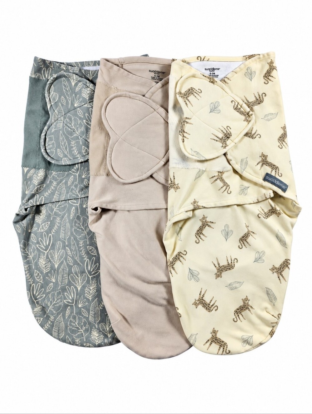 SwaddleMe Ingenuity Born Free 3 Pack Swaddle Wraps 0-3M Cotton 1.0 TOG